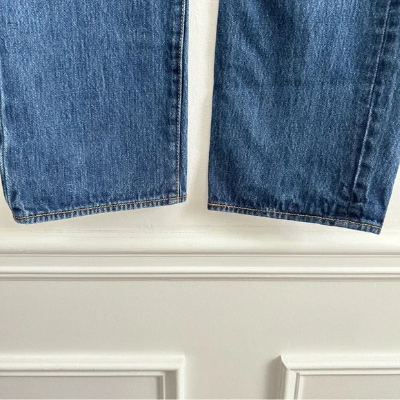 Levis Mens 501 Original Fit Button Fly Jeans in Rinse Dark Wash sz 32 x 29 Denim